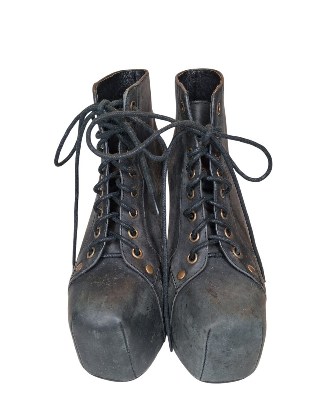 Jejjrey Campbell Black Lace-Up Platform Women's Boots Size 7